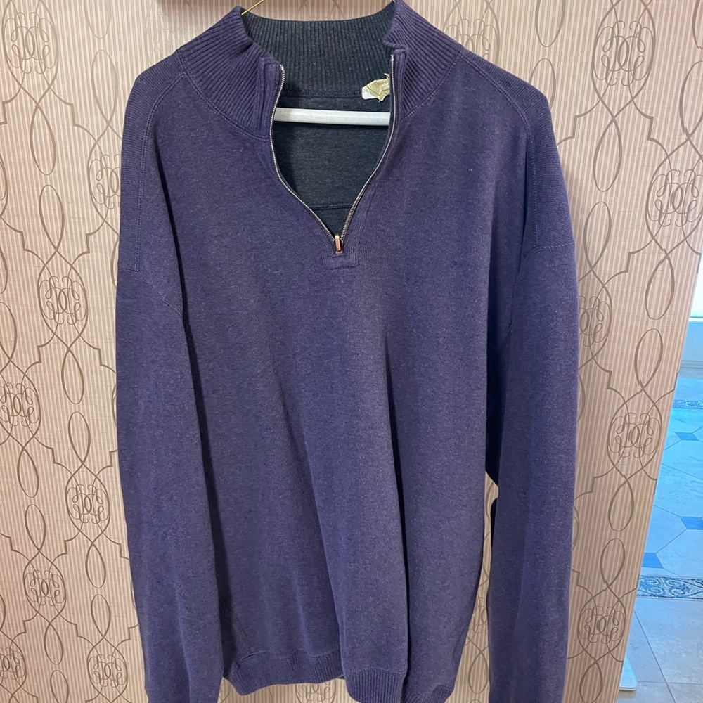 Men’s Tommy Bahama 1/4 zip pull over sweater size L